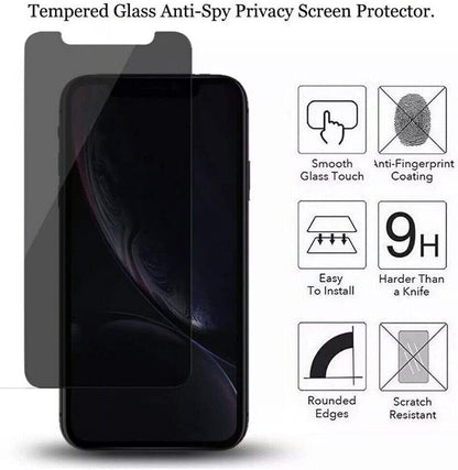 2X Iphone 15 14 13 12 11 Pro Max Privacy Antispy Tempered Glass Screen Protector