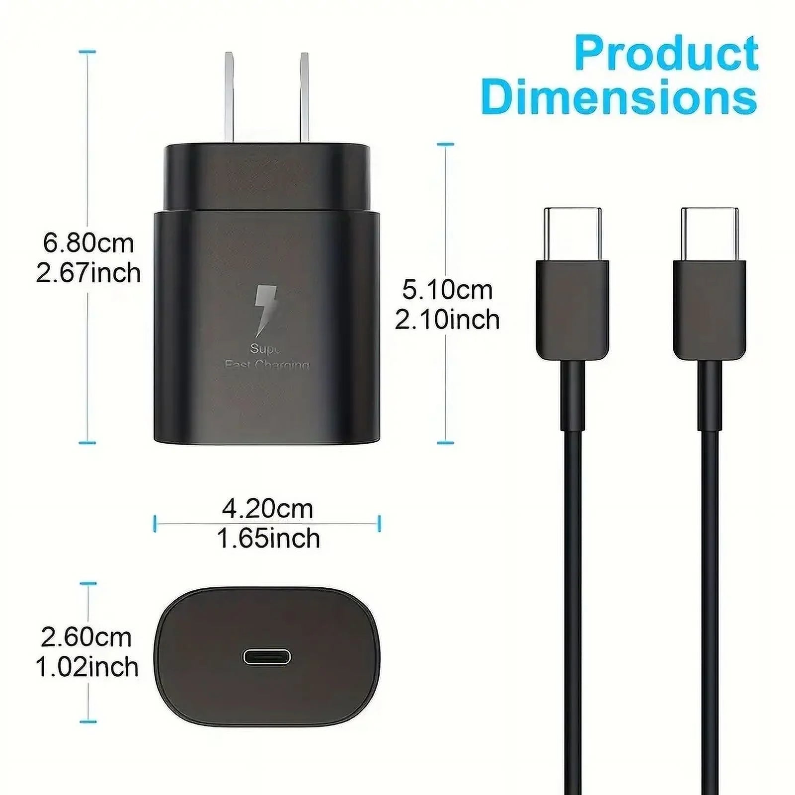 Super Fast Charger Type C,25W USB C Wall Charger Fast Charging Charger